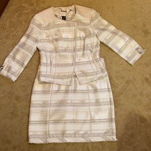 White House Black Market Ivory/Taupe Suit, 4/6